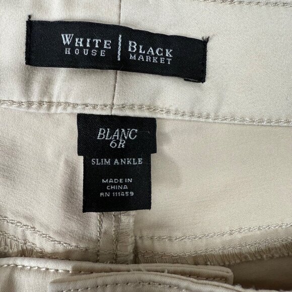 White House Black Market Womens Size 6R Beige Slim Ankle Denim Jeans - Picture 3 of 11